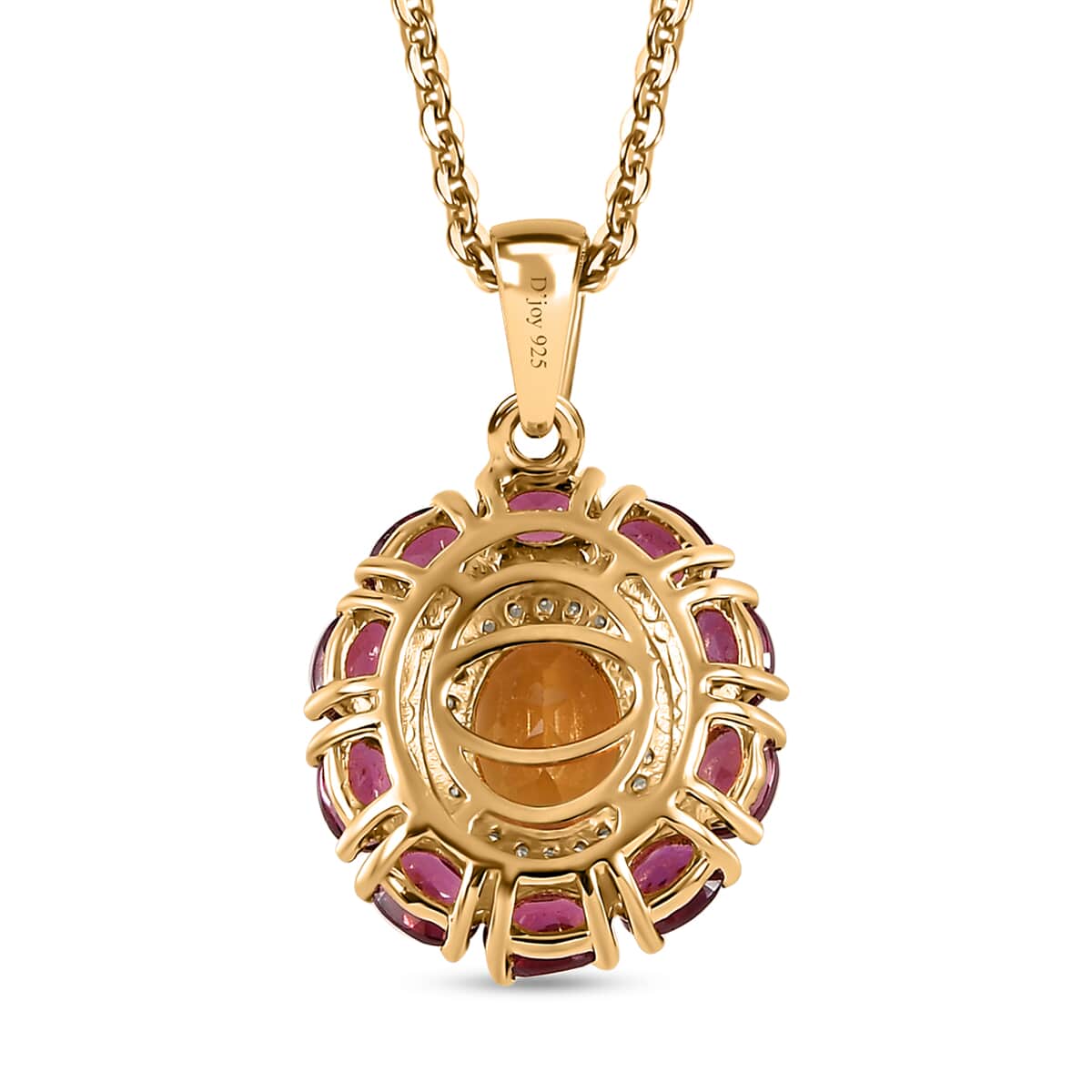 Brazilian Heliodor and Multi Gemstone Floral Pendant Necklace 20 Inches in Vermeil Yellow Gold Over Sterling Silver 3.35 ctw image number 4