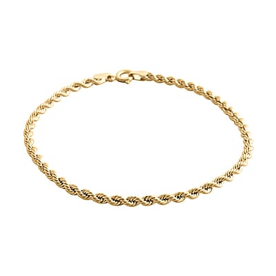 Seta Corda Italian 2.7mm Chain Bracelet (7.50In) and Necklace in 10K Yellow Gold 5.65 Grams 24 Inches