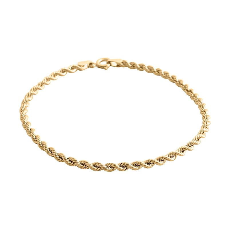 Seta Corda Italian 2.7mm Chain Bracelet (7.50In) and Necklace in 10K Yellow Gold 5.65 Grams 24 Inches