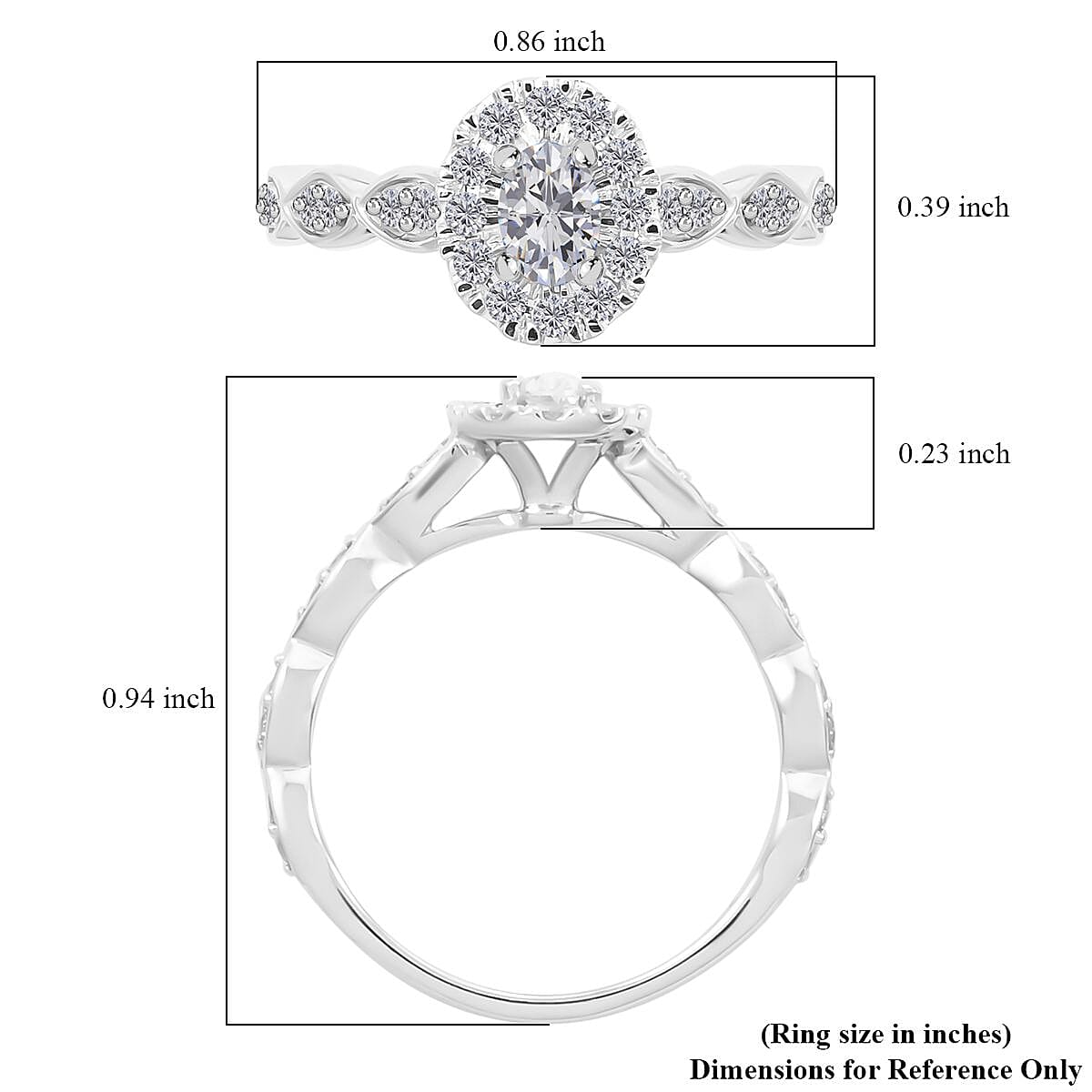 14K White Gold Diamond G-H SI Set of 3 Ring (Size 7.0) 1.00 ctw