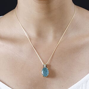 Premium Grandidierite, Natural Champagne and Diamond Pendant Necklace 20 Inches in Vermeil Yellow Gold Over Sterling Silver 10.40 ctw