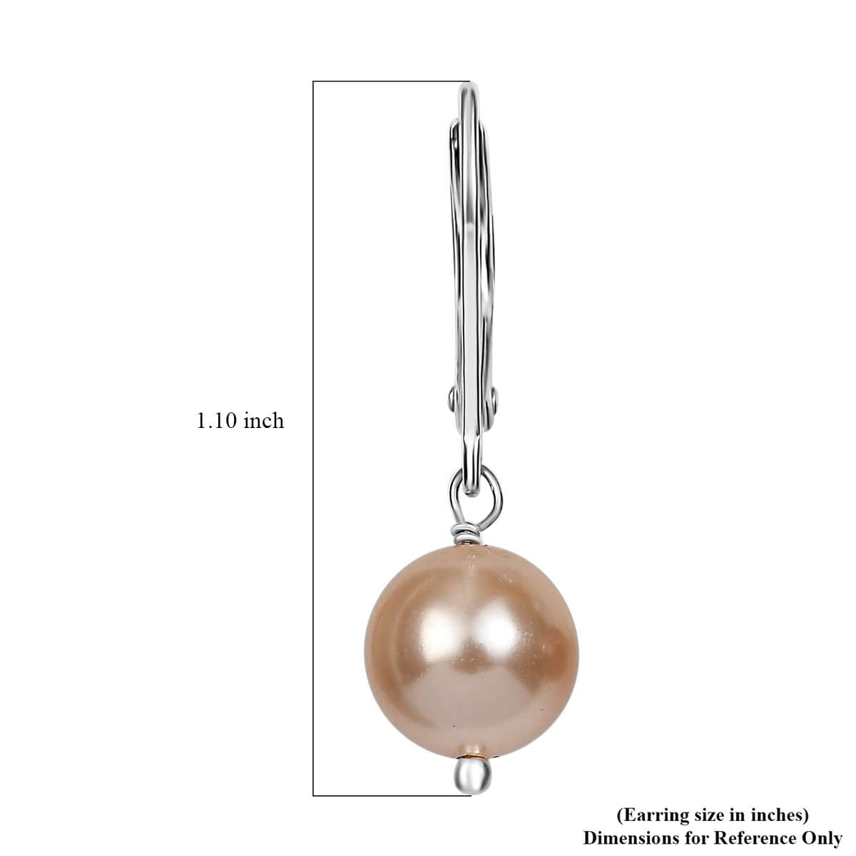 Set of 3 Light Blue Pearl, Rose Peach and White Crystal Earrings in Rhodium Over Sterling Silver image number 4