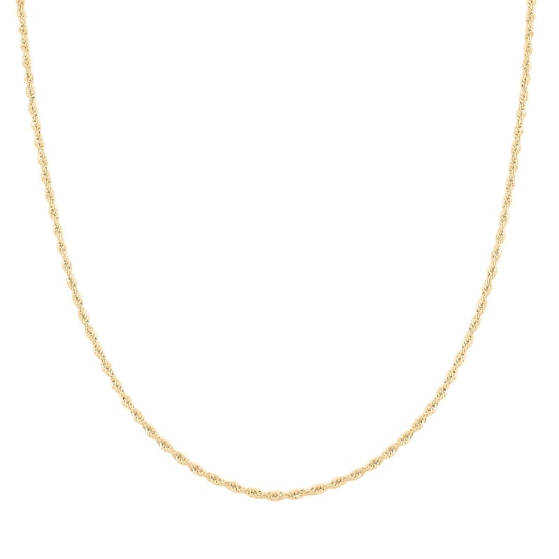 1.50mm Rope Chain Necklace and Diamond-Cut Hoop Earrings in 14K Yellow Gold 22 Inches 3 Grams