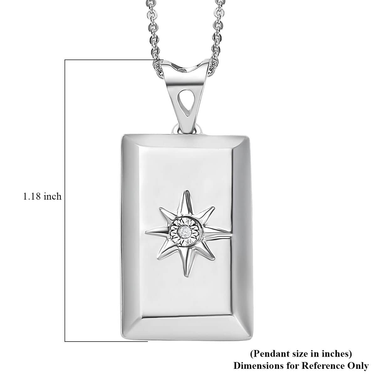 Diamond Accent Bar Pendant Necklace 20 Inches in Platinum Over Sterling Silver image number 5