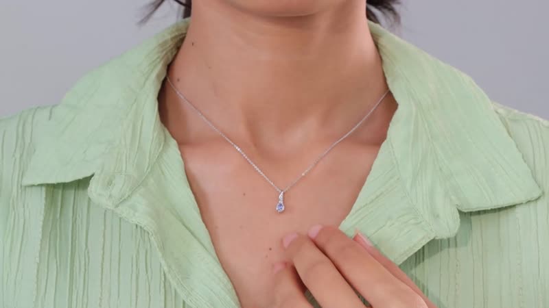 Tanzanite and White Zircon Ring (Size 5.0), Pendant Necklace 20 Inches in Platinum Over Sterling Silver 0.35 ctw
