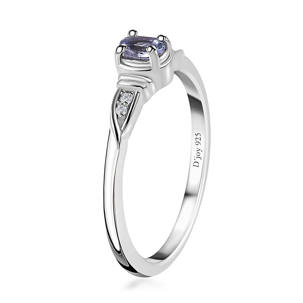Tanzanite and White Zircon Ring (Size 5.0), Pendant Necklace 20 Inches in Platinum Over Sterling Silver 0.35 ctw