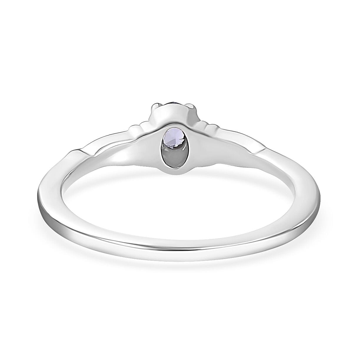 Tanzanite and White Zircon Ring (Size 5.0), Pendant Necklace 20 Inches in Platinum Over Sterling Silver 0.35 ctw