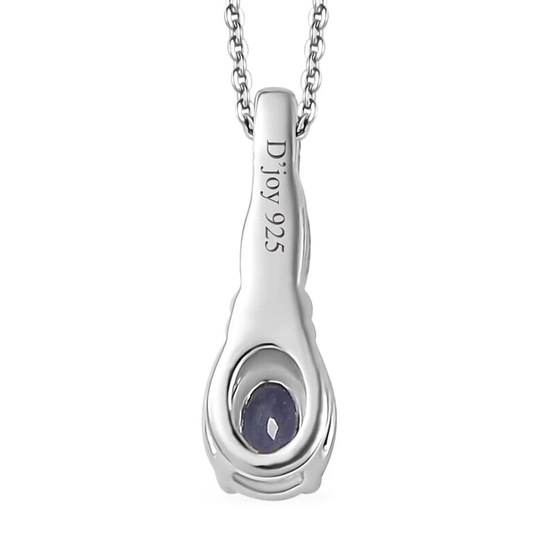 Tanzanite and White Zircon Ring (Size 5.0), Pendant Necklace 20 Inches in Platinum Over Sterling Silver 0.35 ctw