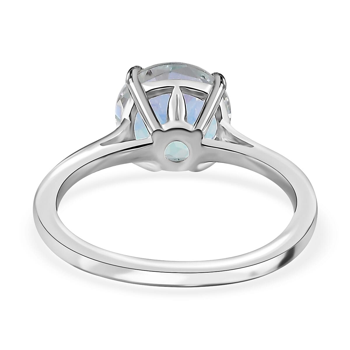 Mercury Mystic Topaz Solitaire Ring (Size 5.0) and Pendant Necklace 20 Inches in Platinum Over Sterling Silver 4.25 ctw
