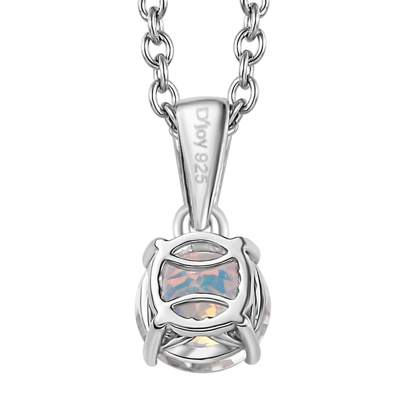 Mercury Mystic Topaz Solitaire Ring (Size 5.0) and Pendant Necklace 20 Inches in Platinum Over Sterling Silver 4.25 ctw