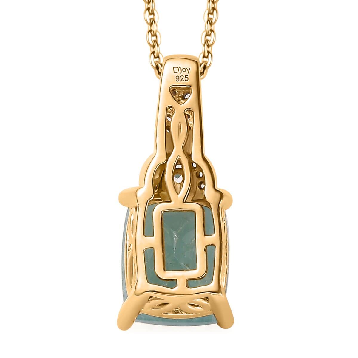 Premium Grandidierite and White Zircon Pendant Necklace 20 Inches in Vermeil Yellow Gold Over Sterling Silver 3.60 ctw image number 4