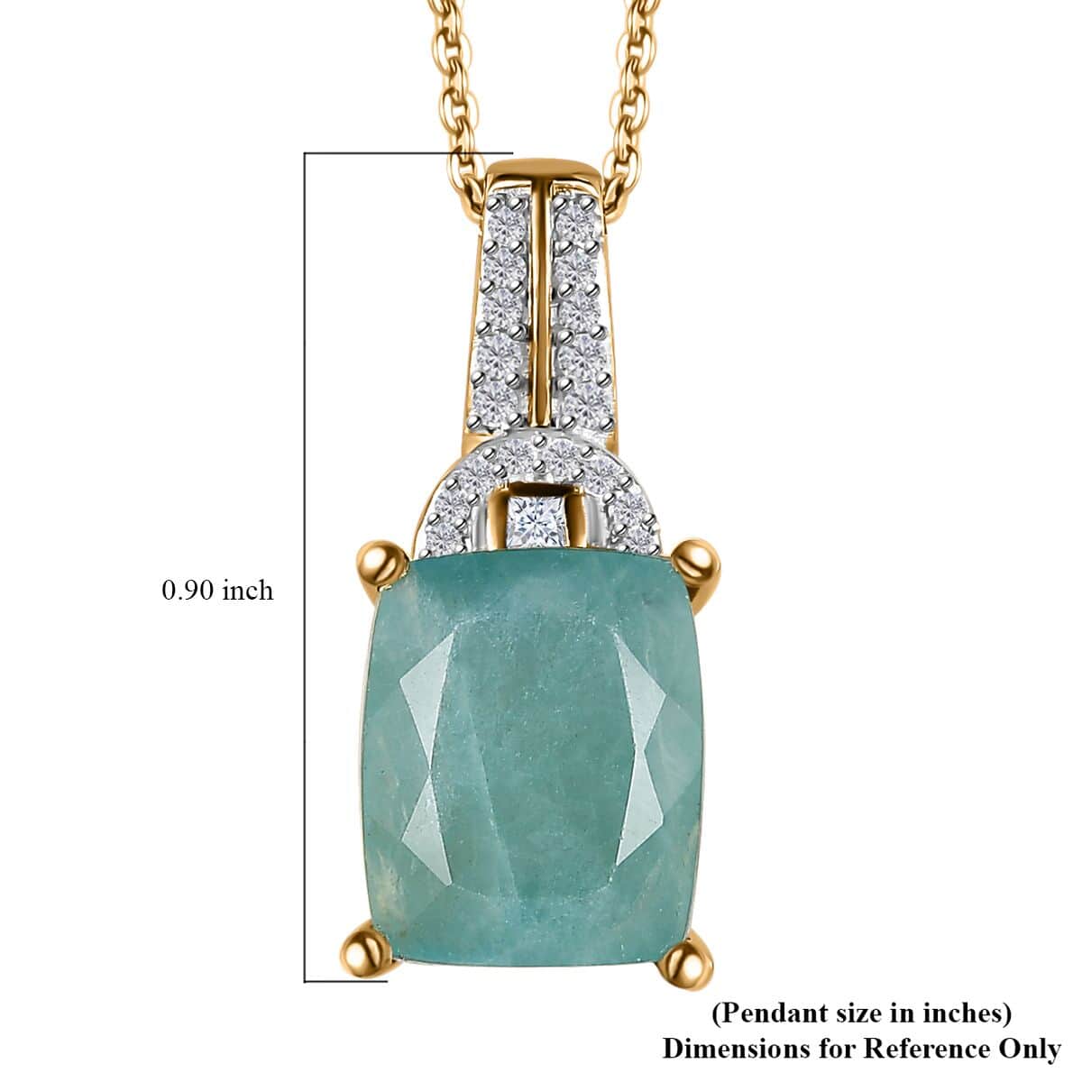 Premium Grandidierite and White Zircon Pendant Necklace 20 Inches in Vermeil Yellow Gold Over Sterling Silver 3.60 ctw image number 6