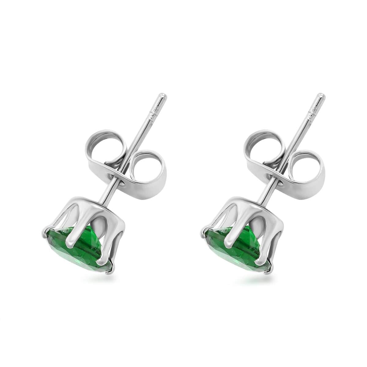 Simulated Green Diamond Earrings and Bracelet (6.75In) in Silvertone image number 6