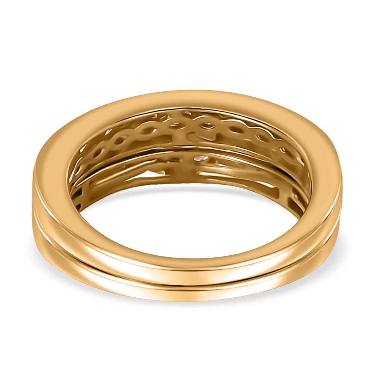 Set of 2 Moissanite 1.50 ctw Stackable Ring in Vermeil Yellow Gold Over Sterling Silver (Size 6.0) image number 5