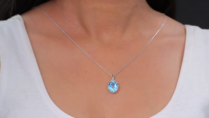Sky Blue Topaz 8.80 ctw Pendant Necklace in Platinum Over Sterling Silver 20 Inches