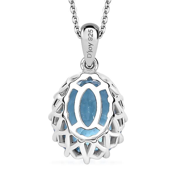 Sky Blue Topaz 8.80 ctw Pendant Necklace in Platinum Over Sterling Silver 20 Inches