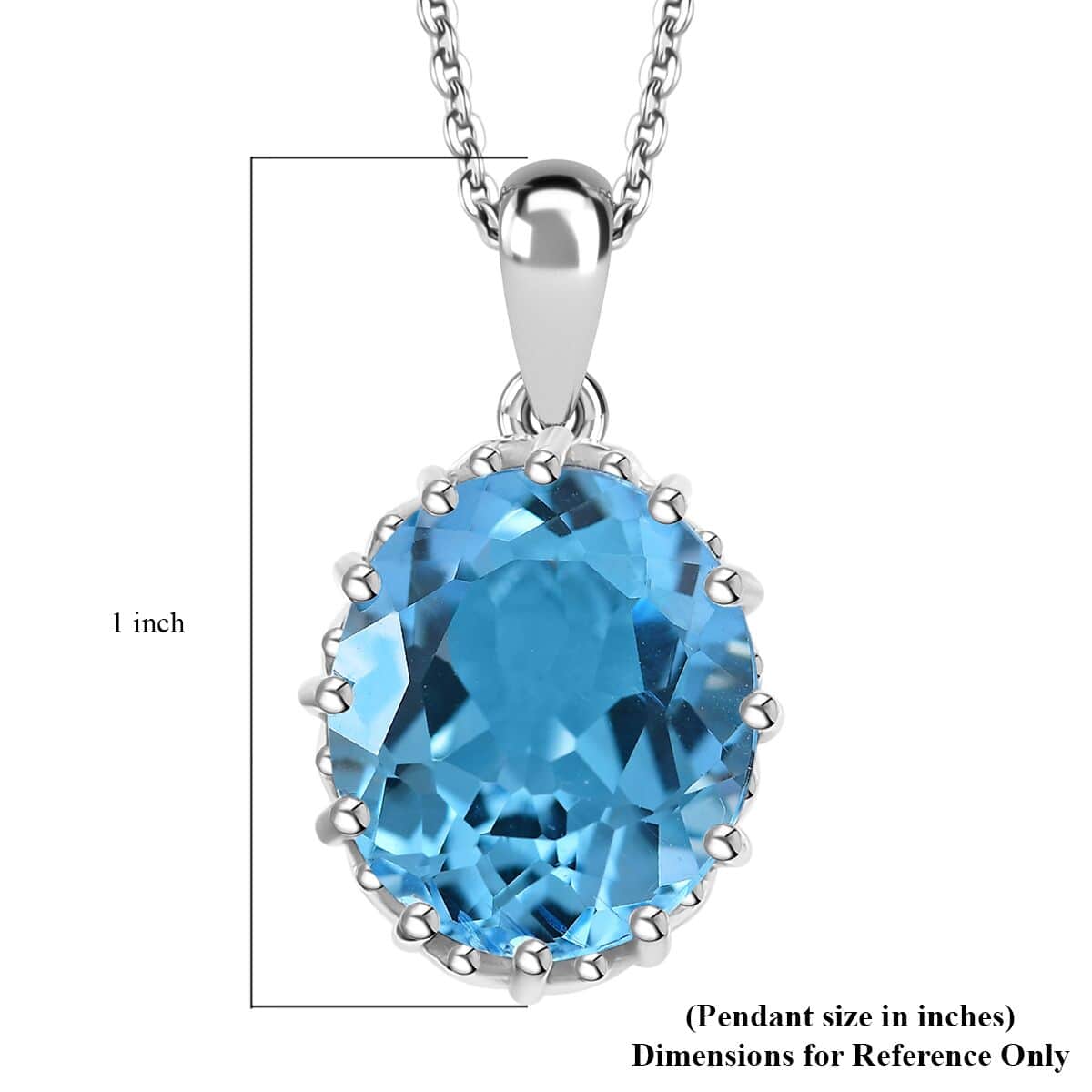 Sky Blue Topaz 8.80 ctw Pendant Necklace in Platinum Over Sterling Silver 20 Inches image number 6