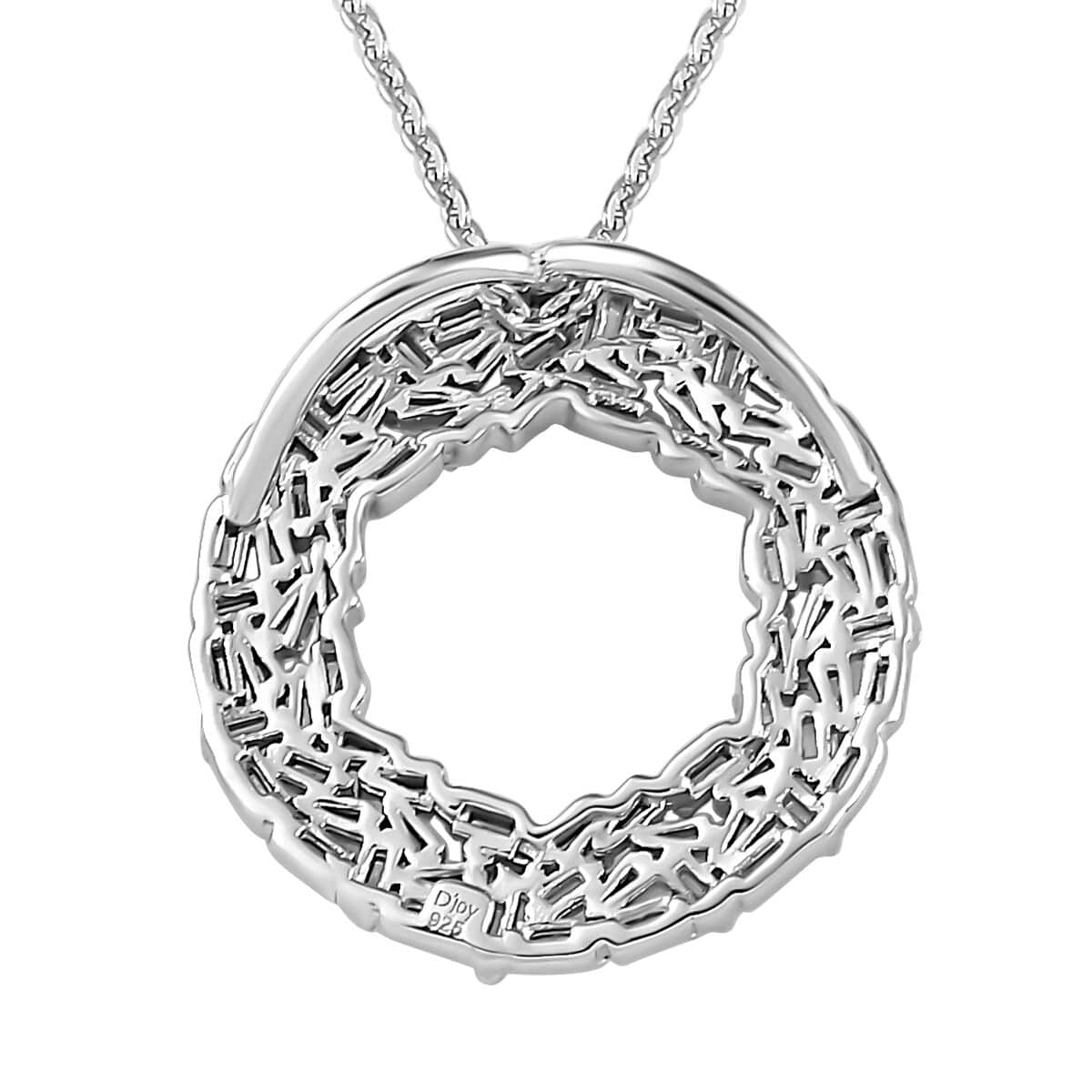 Diamond Pendant Necklace 20 Inches in Platinum Over Sterling Silver 0.50 ctw image number 4