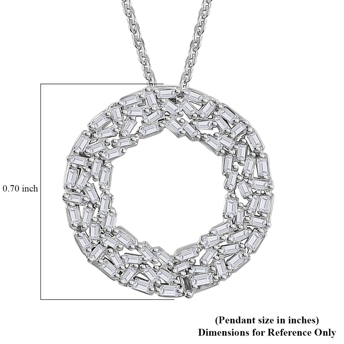 Diamond Pendant Necklace 20 Inches in Platinum Over Sterling Silver 0.50 ctw image number 6
