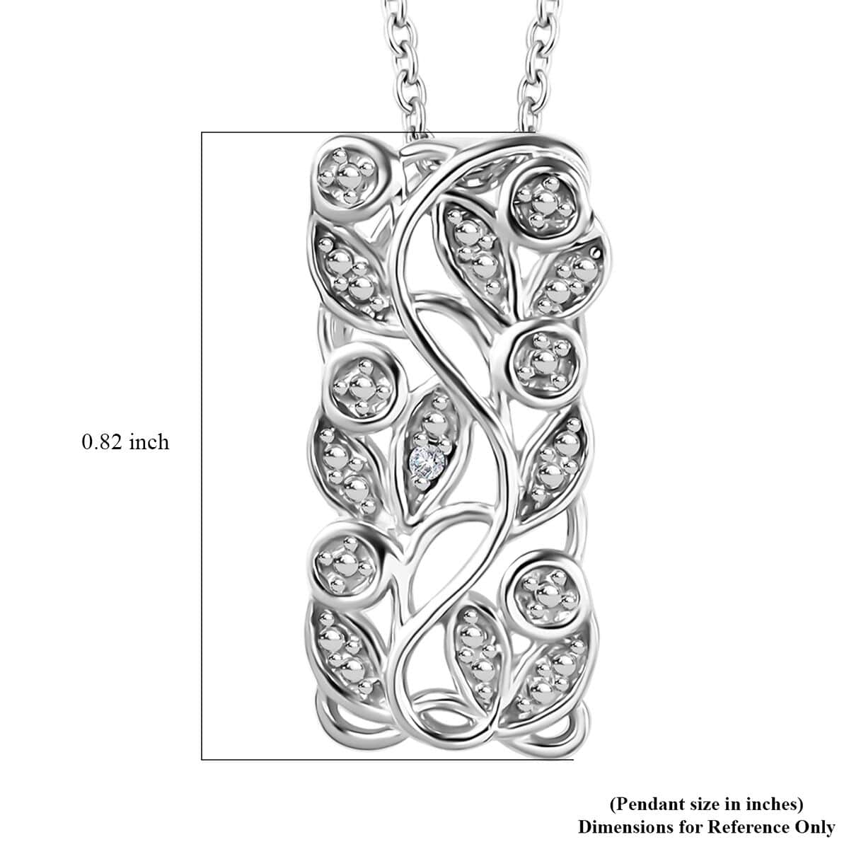 Diamond Accent Pendant Necklace (20 Inches) in Platinum Over Sterling Silver image number 6