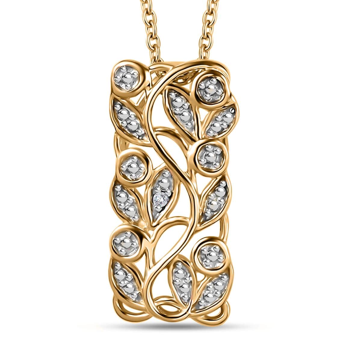 Diamond Accent Pendant Necklace 20 Inches in Vermeil Yellow Gold Over Sterling Silver image number 0