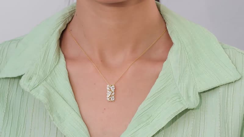 Diamond Accent Pendant Necklace 20 Inches in Vermeil Yellow Gold Over Sterling Silver