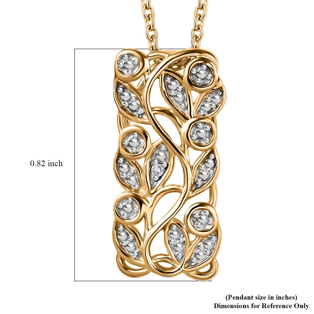 Diamond Accent Pendant Necklace 20 Inches in Vermeil Yellow Gold Over Sterling Silver image number 6