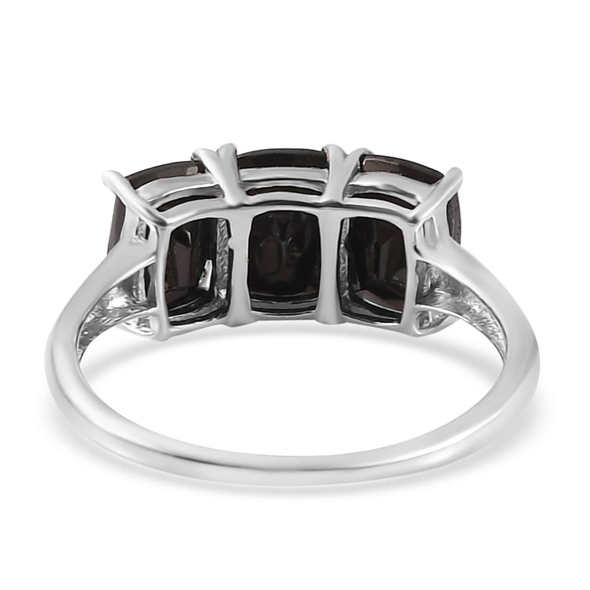 Elite Shungite Ring (Size 5.0) and Solitaire Stud Earrings in Platinum Over Sterling Silver 2.15 ctw image number 5