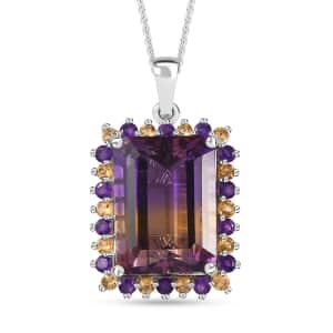 AAA Anahi Ametrine and Multi Gemstone Pendant Necklace 20 Inches in Platinum Over Sterling Silver 23.90 ctw