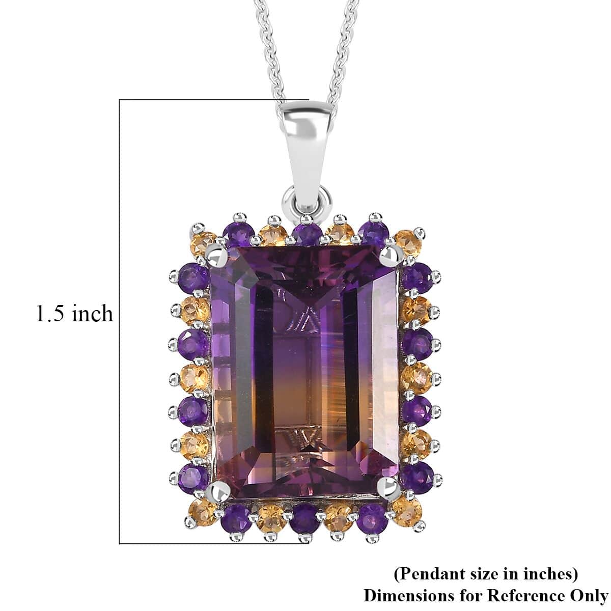 AAA Anahi Ametrine and Multi Gemstone Pendant Necklace 20 Inches in Platinum Over Sterling Silver 23.90 ctw image number 6