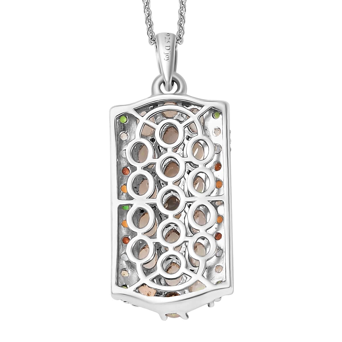 Premium Ethiopian Welo Opal and Multi Gemstone Pendant Necklace 20 Inches in Platinum Over Sterling Silver 2.90 ctw image number 5