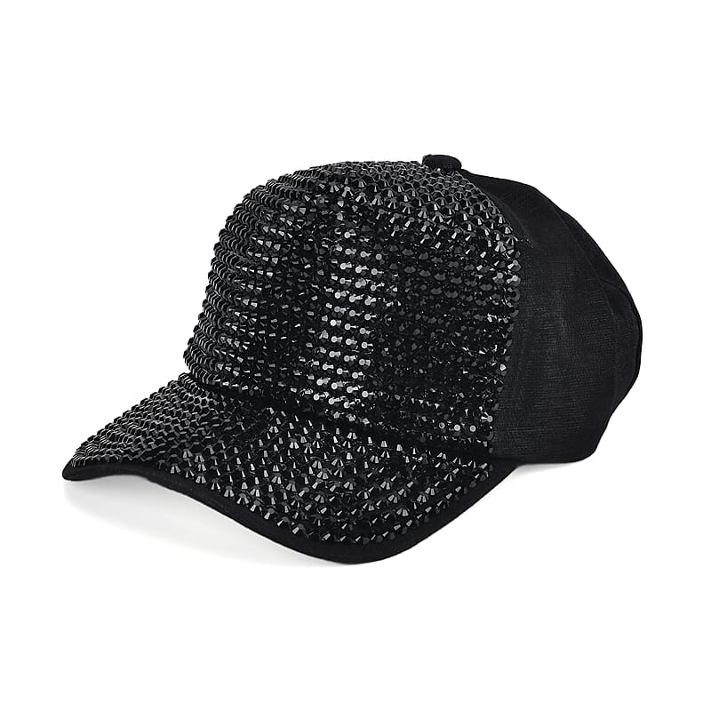 Black UV400 Polarized Sunglasses and Rhinestone Sparkle Cap
