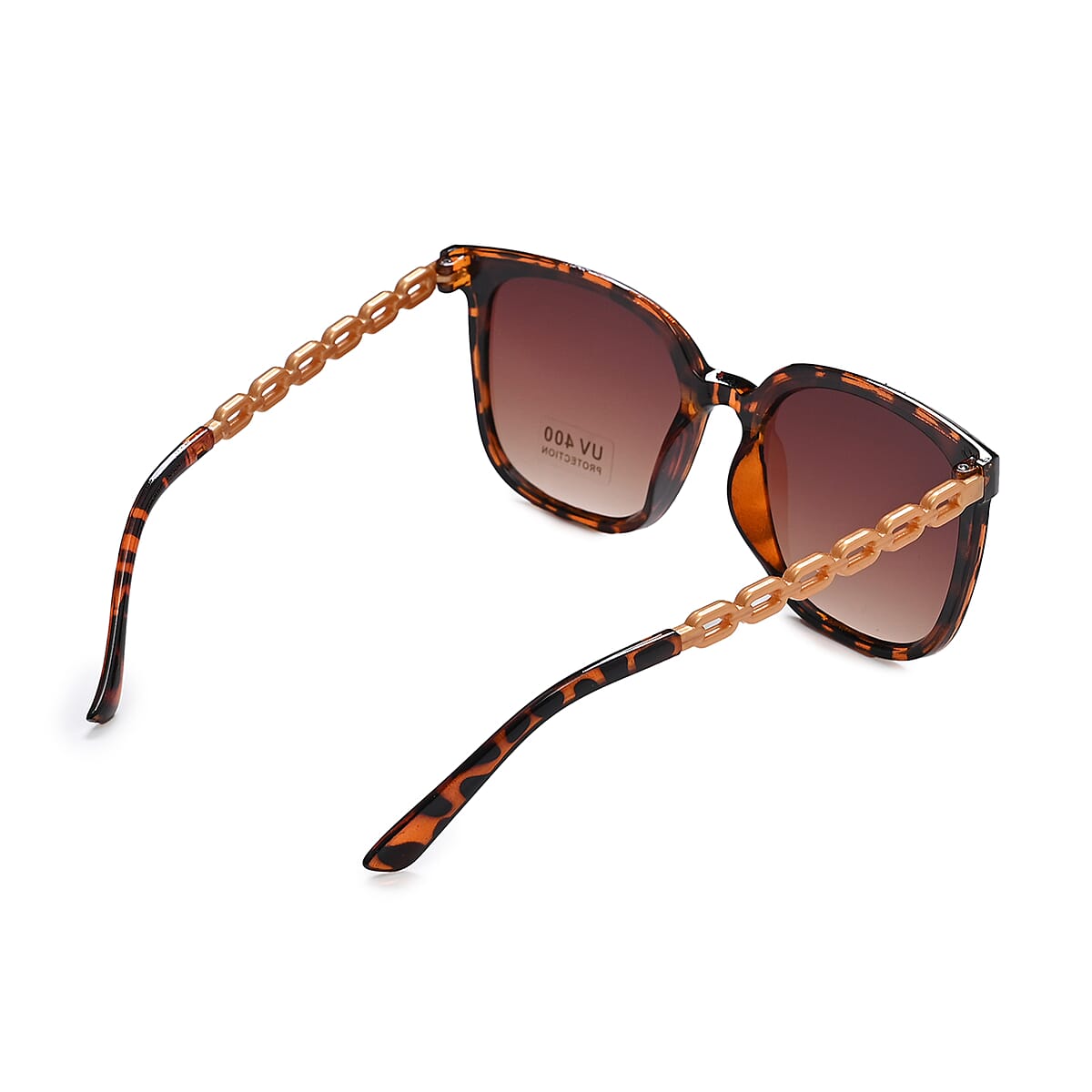 Brown Leopard UV400 Polarized Sunglasses and Rhinestone Sparkle Cap image number 7