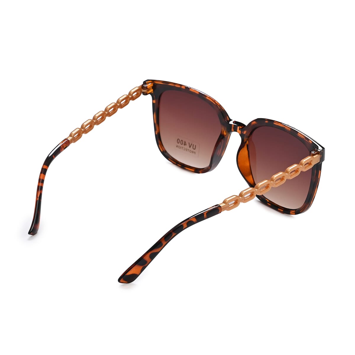 Set of 2 Brown Leopard Print UV400 Polarized Sunglasses and Rhinestone Sparkle Cap image number 7