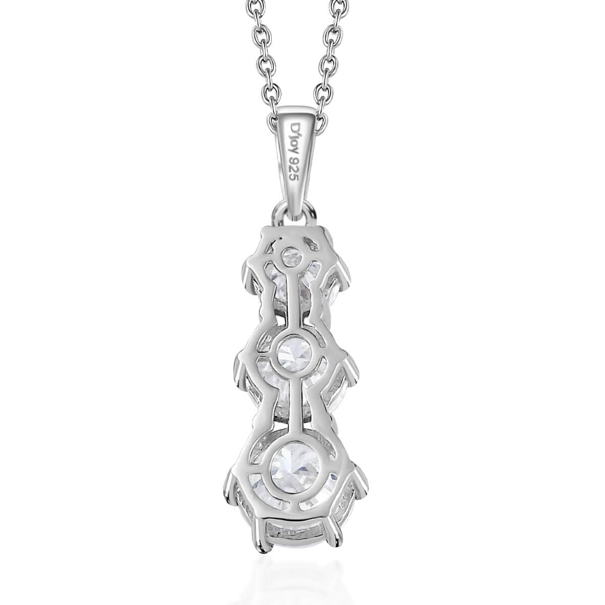 One Time Only Moissanite (Rnd 7mm) Pendant Necklace (20 Inches) in Platinum Over Sterling Silver 2.40 ctw image number 4