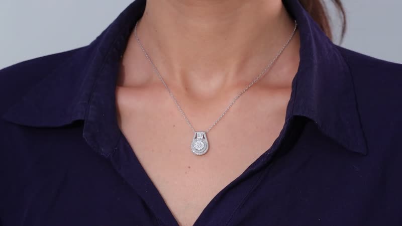 Diamond Pendant Necklace 20 Inches in Platinum Over Sterling Silver 0.75 ctw