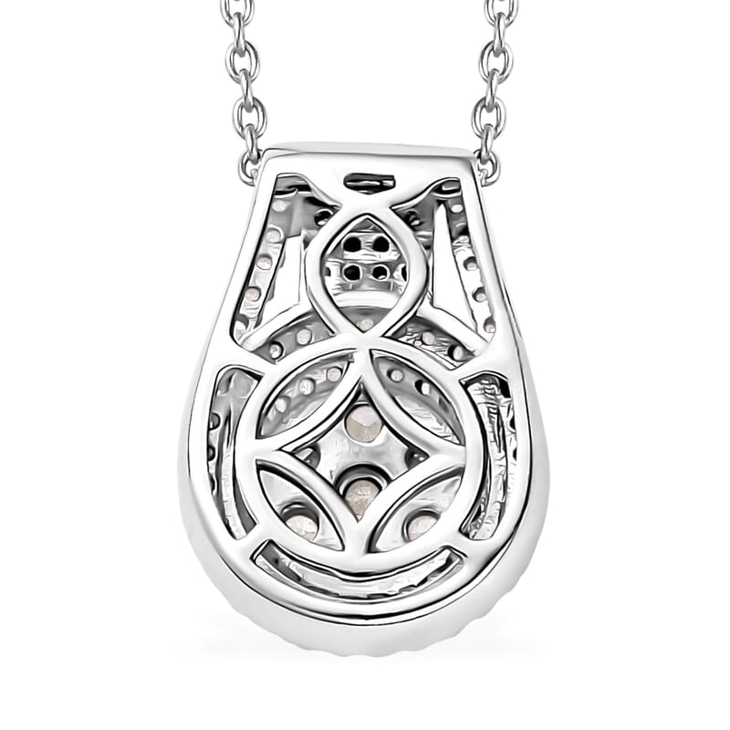 Diamond Cocktail Pendant Necklace 20 Inches in Platinum Over Sterling Silver 0.75 ctw