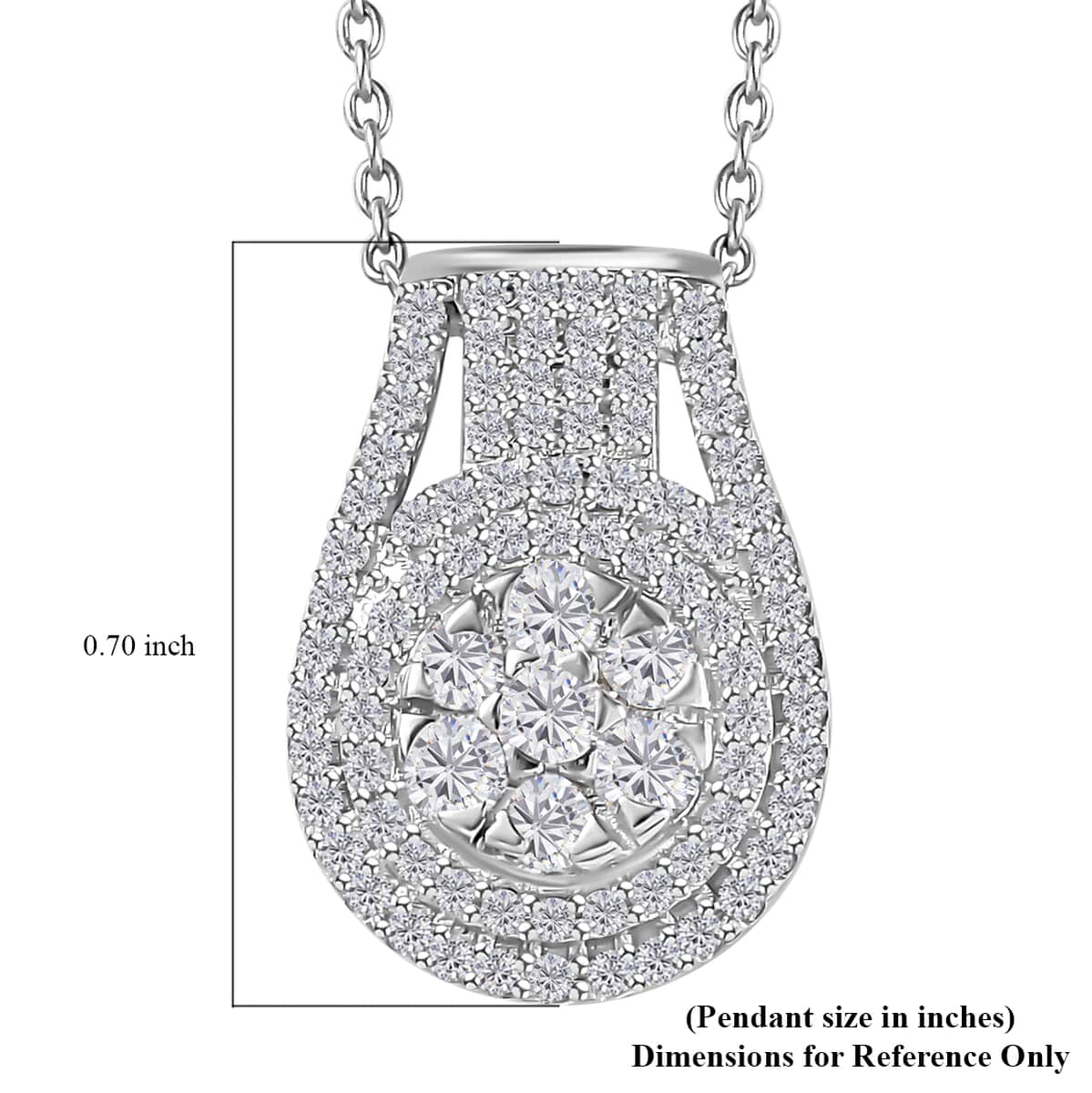 Diamond Pendant Necklace 20 Inches in Platinum Over Sterling Silver 0.75 ctw image number 6