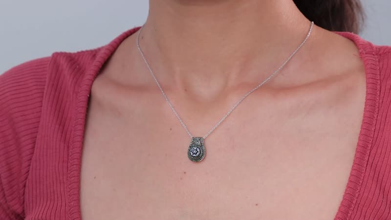 Diamond Pendant Necklace 20 Inches in Platinum Over Sterling Silver 0.75 ctw