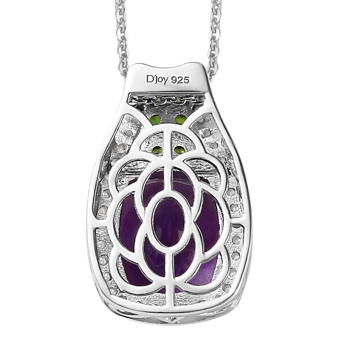 Moroccan Amethyst and Multi Gemstone Pendant Necklace 20 Inches in Platinum Over Sterling Silver 6.00 ctw image number 4