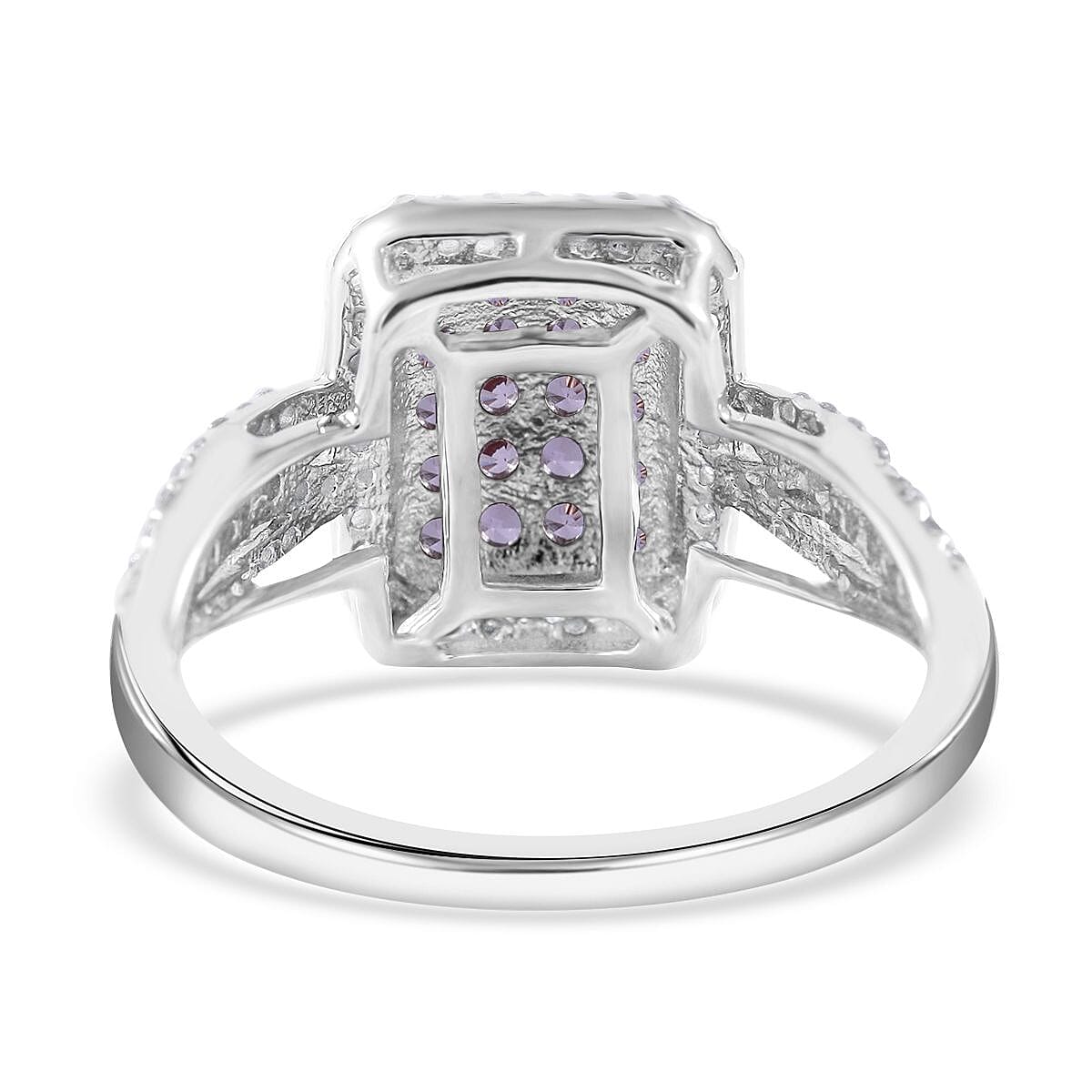 Madagascar Pink Sapphire and White Zircon Octagon Shape Ring (Size 8.0) and Pendant in Platinum Over Sterling Silver 2.25 ctw image number 3