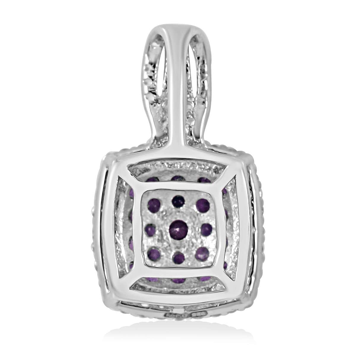 Madagascar Pink Sapphire and White Zircon Cushion Shape Ring (Size 6.0) and Pendant in Platinum Over Sterling Silver 2.25 ctw image number 4