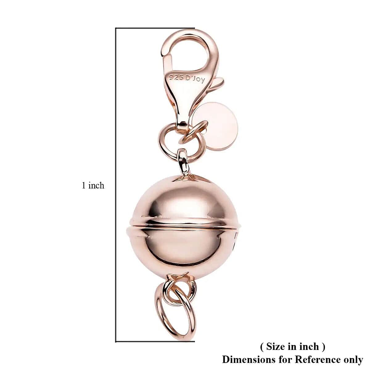 Set of 3 Magnetic Lock with Lobster Clasp in 14K Yellow Gold, Rose Gold and Rhodium Over Sterling Silver 7.40 Grams
