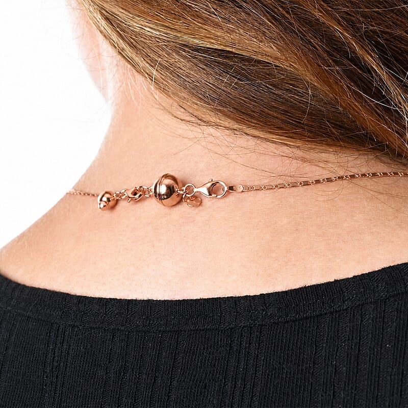 Set of 3 14K Rose Gold Over Sterling Silver Magnetic Lock with Lobster Clasp 7.40 Grams