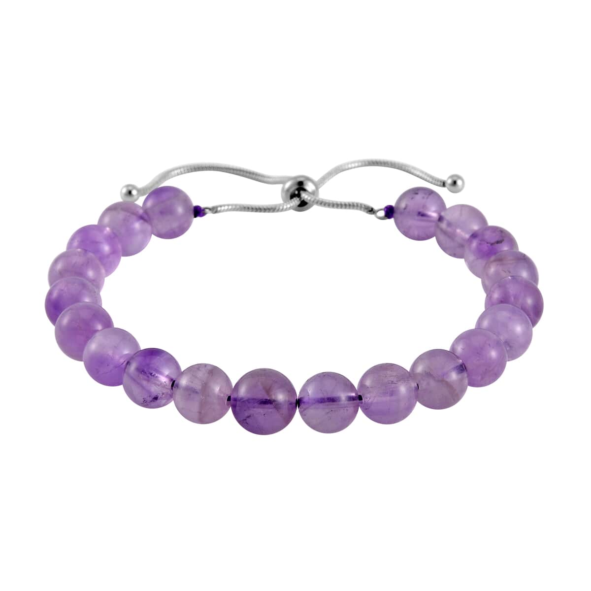 Lavender Amethyst Bolo Bracelet and Earrings in Stainless Steel 93.60 ctw image number 2