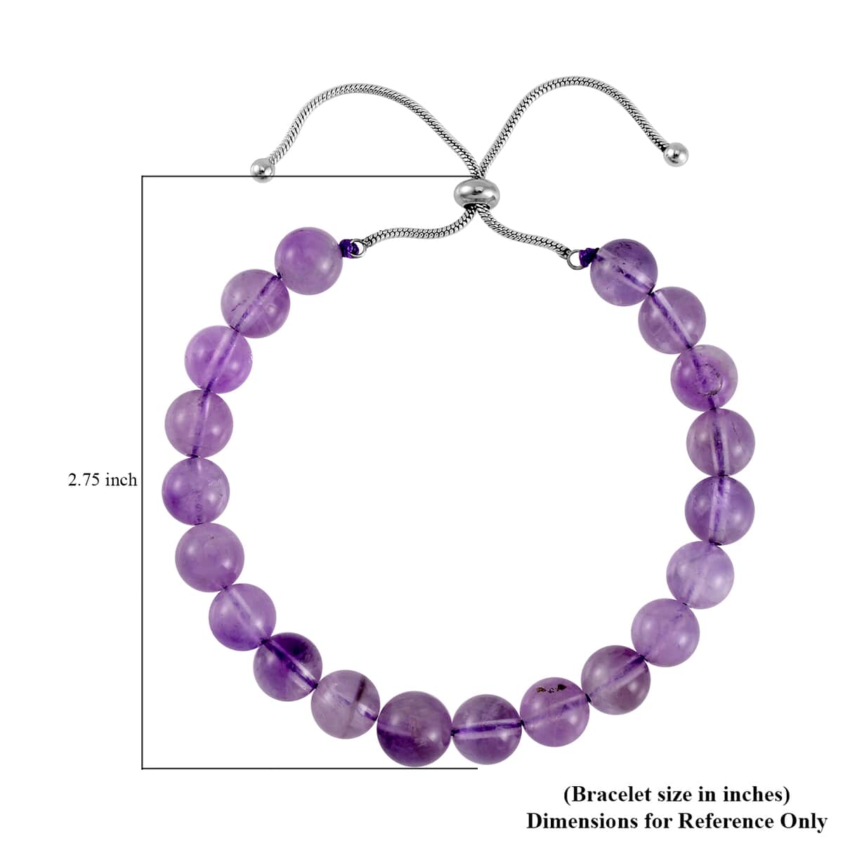 Lavender Amethyst Bolo Bracelet and Earrings in Stainless Steel 93.60 ctw image number 4