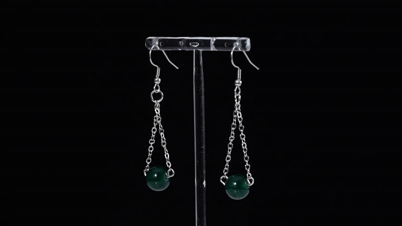 Green Agate Bolo Bracelet and Earrings in Stainless Steel 90.90 ctw