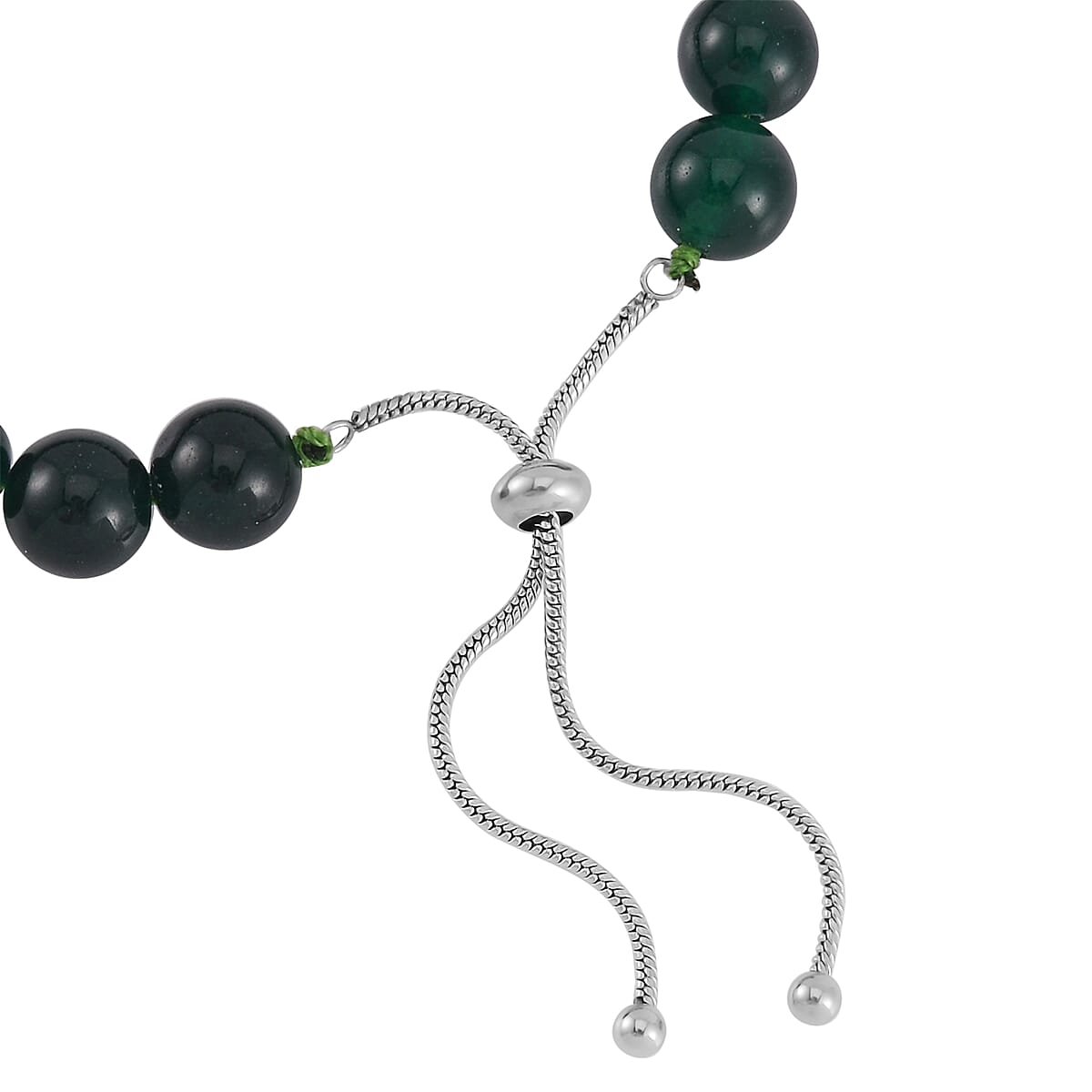 Green Agate Bolo Bracelet and Earrings in Stainless Steel 90.90 ctw image number 3