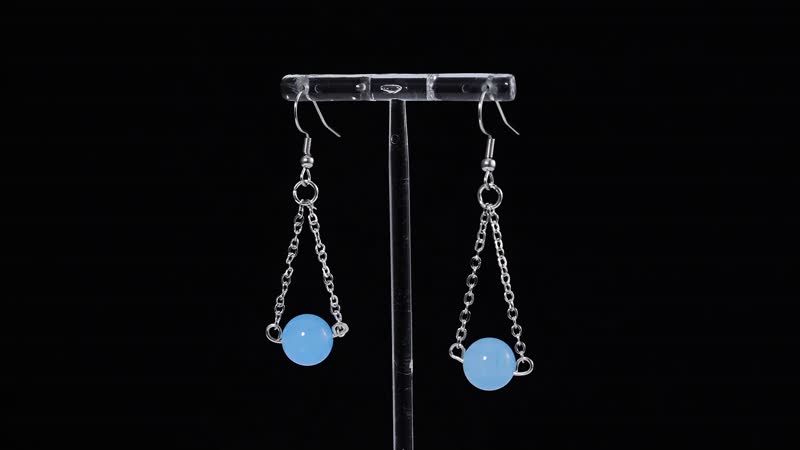 Blue Agate Bolo Bracelet and Earrings in Stainless Steel 84.85 ctw