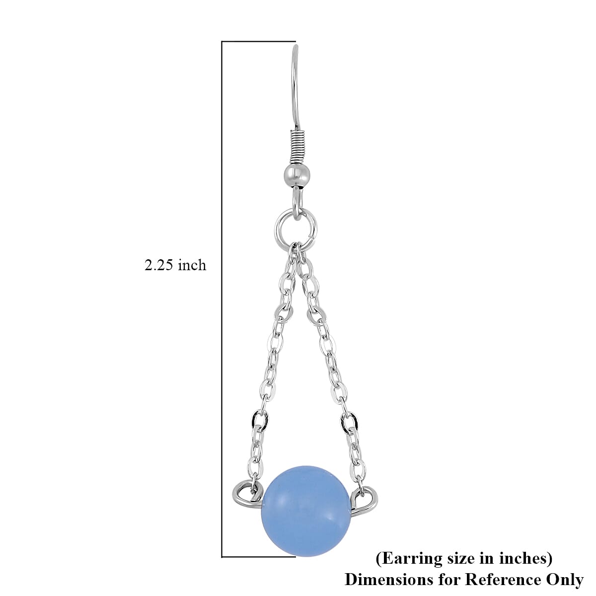Blue Agate Bolo Bracelet and Earrings in Stainless Steel 84.85 ctw